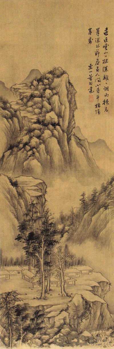 董邦达(款) 山水 立轴 95×31cm